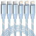 USB C to Lightning Cable 3 Pack 6FT iPhone Fast Charger MFi Certified